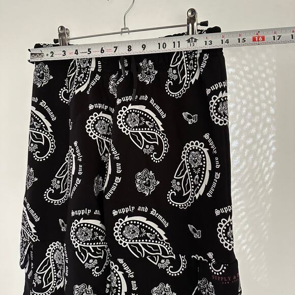 NWT Supply & Demand Black and White‎ Paisley Spray Jogger Sweatpant Men's XS - Picture 9 of 11